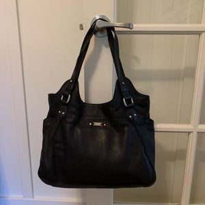 Perlina New York Black Leather Handbag